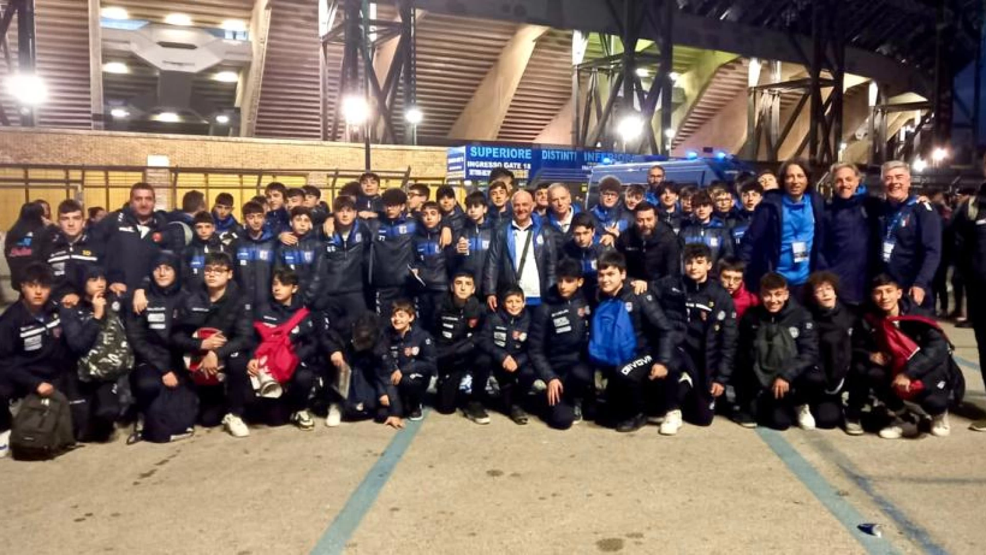 Giovani calciatori del Molise presenti al Maradona per Italia – Inghilterra.